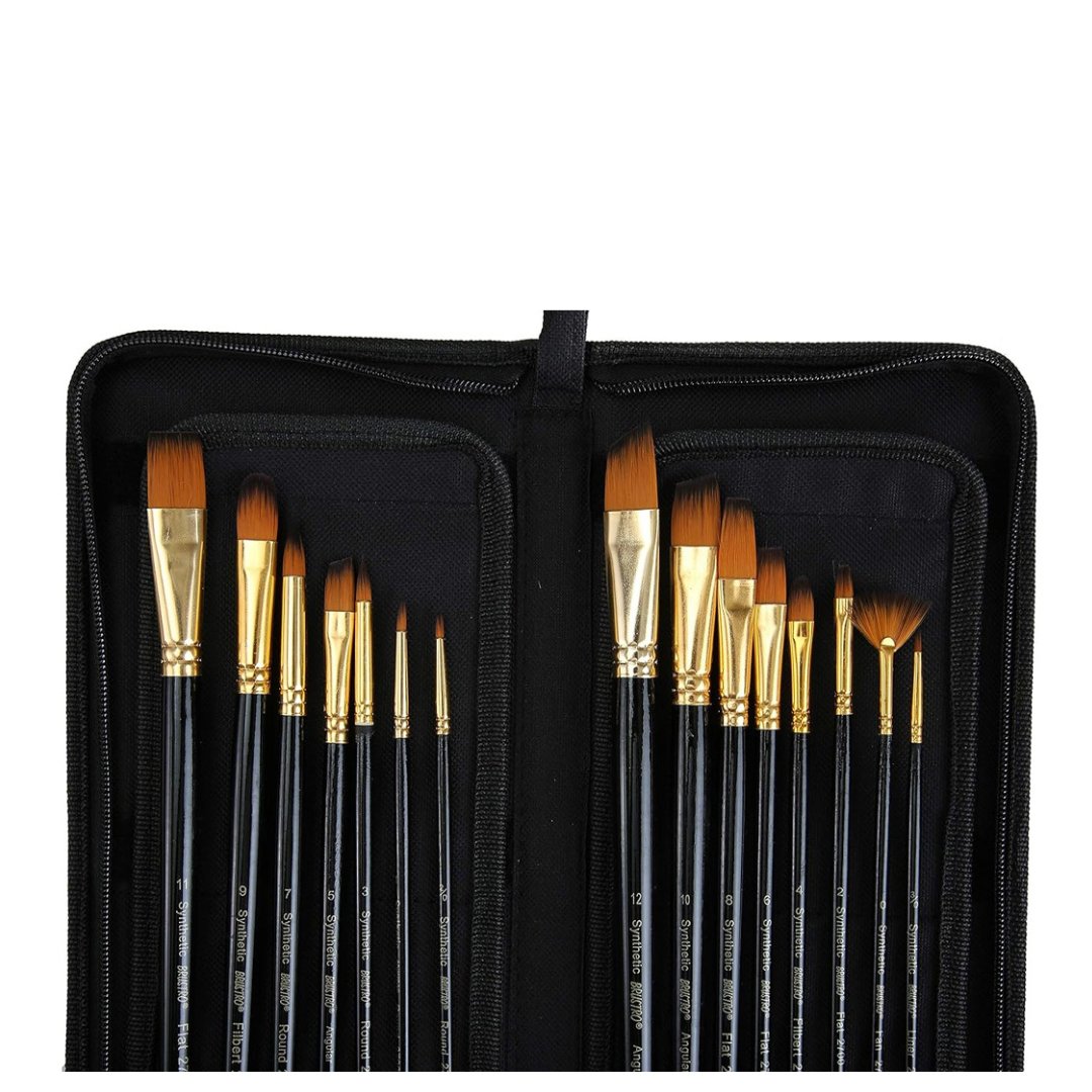 Brustro Studio Paint Brush Set of 15 - SCOOBOO - B08GTKDT3J - Paint Brushes