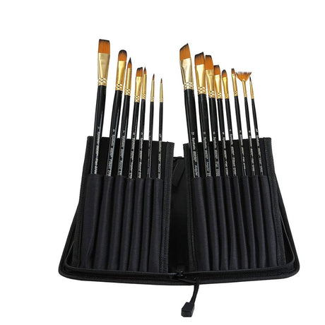 Brustro Studio Paint Brush Set of 15 - SCOOBOO - B08GTKDT3J - Paint Brushes