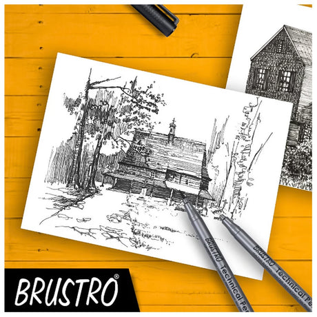 Brustro Technical Pen Black (Pack of 6) - SCOOBOO - BRTPBA6 - Fineliner