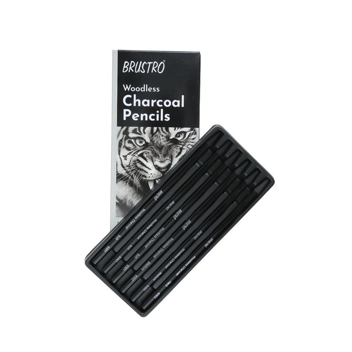 Brustro Woodless Charcoal Pencils Set Of 6 - SCOOBOO - BRWCCP6A - Charcoal Pencil