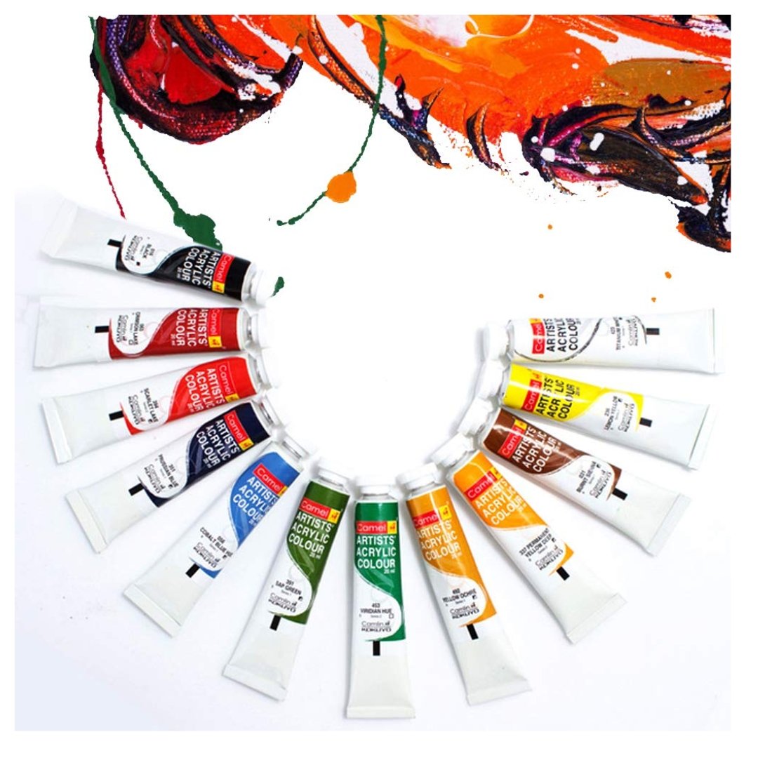 Camel Artist Acrylic Colours-Assorted 18 Shades - SCOOBOO - 0811191 - Acrylic Colors