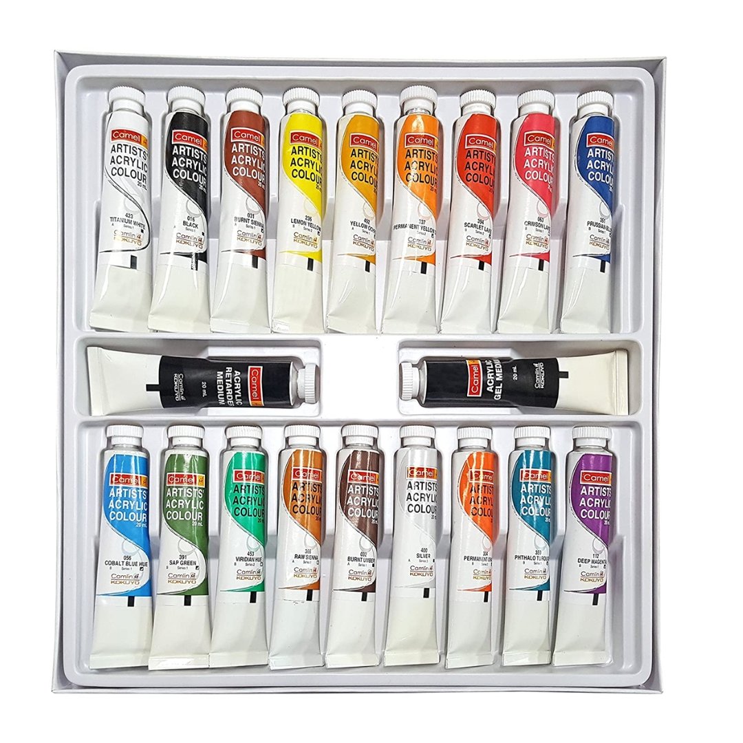 Camel Artist Acrylic Colours-Assorted 18 Shades - SCOOBOO - 0811191 - Acrylic Colors