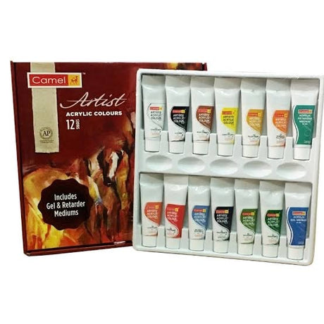 Camel Artist Acrylic Colours Set of 12 - SCOOBOO - 0815725 - Acrylic paints