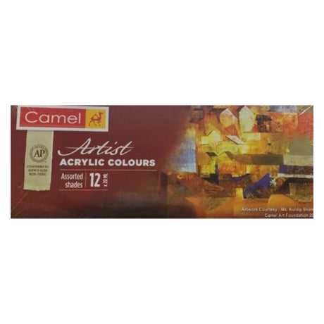 Camel Artist Acrylic Colours Set of 12 - SCOOBOO - 0805721 - Acrylic paints