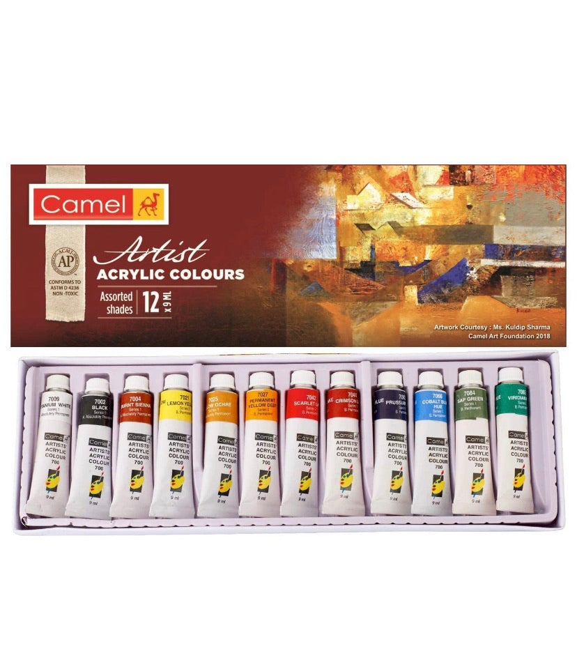 Camel Artist Acrylic Colours Set of 12 - SCOOBOO - 0811722 - Acrylic paints