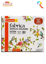 Camel Fabrica Acrylic Colours Ultra, Pearl & Metallic – 20 Shades, 15ml each - SCOOBOO - 0818468 - Acrylic paints