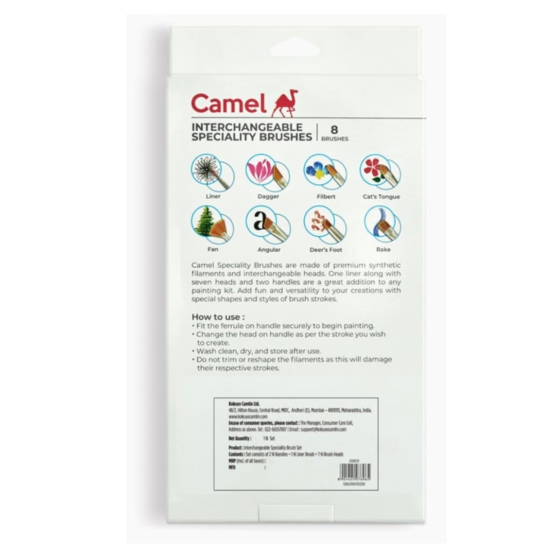 Camel Interchangeable Speciality Brushes - SCOOBOO - 2008078 - Paint Brushes & Palette Knives