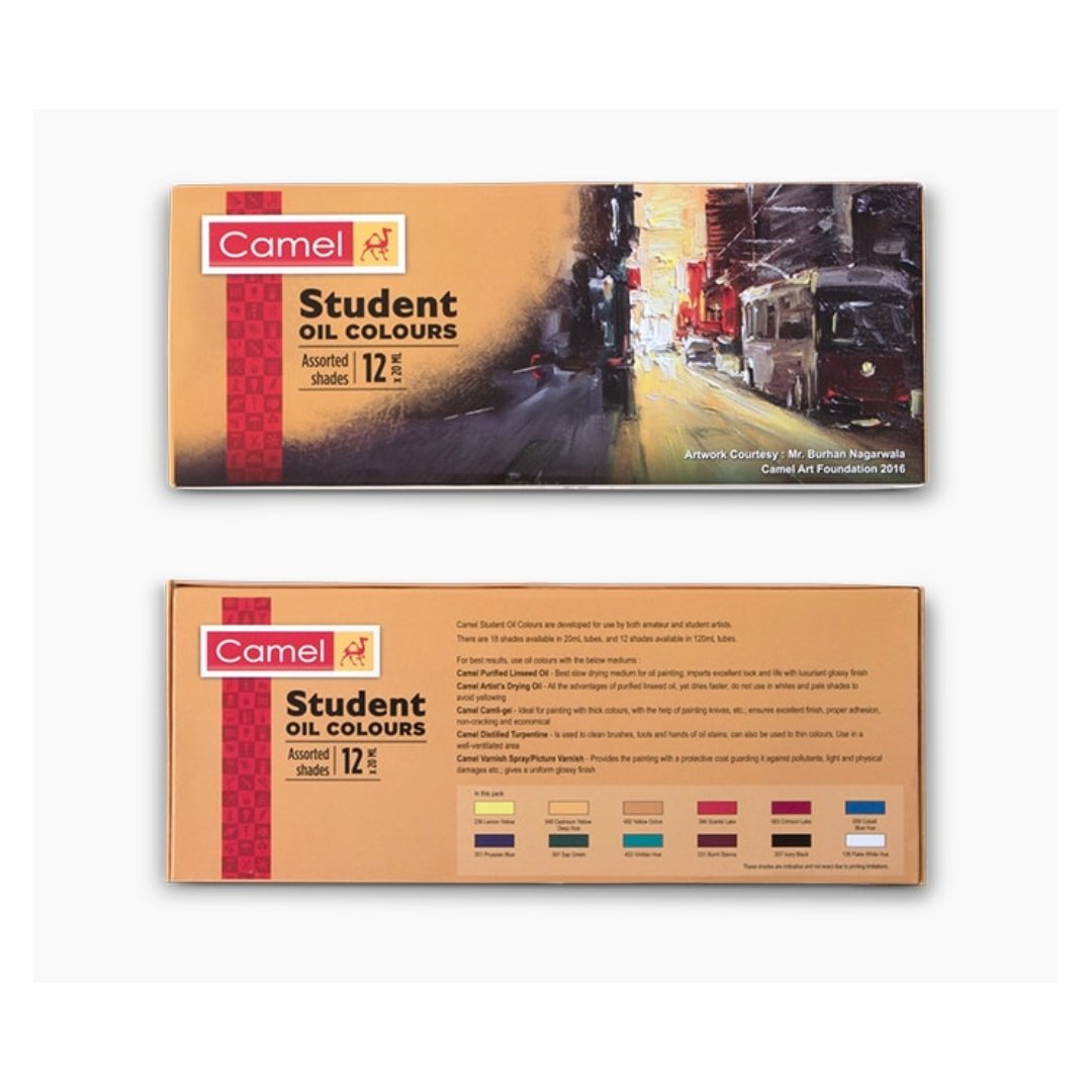 Camel Students Oil Colours-Assorted Shades 12 - SCOOBOO - 0205711 - Oil colours