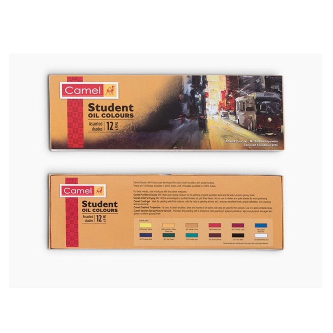 Camel Students Oil Colours-Assorted Shades 12 - SCOOBOO - 0205711 - Oil colours