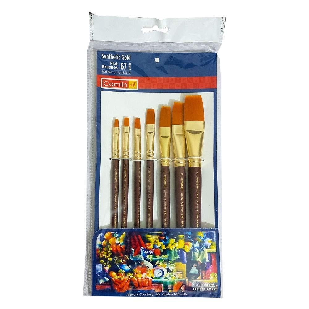 Faber-Castell Paint Brush Set - Flat, Pack of 7 (Navy Blue)