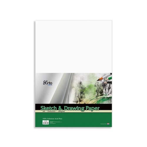 Campap 180 GSM A4 Sketch and Drawing Paper ( 10 Sheets ) - SCOOBOO - CR 36328 - Loose Sheets