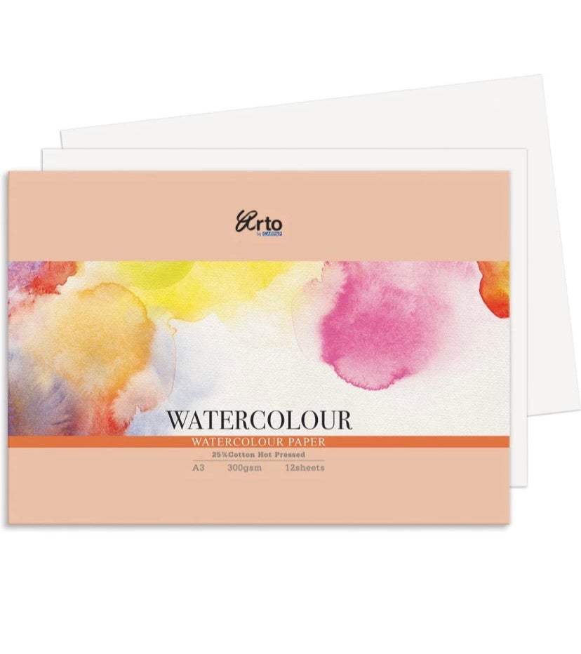 Campap A3 Watercolour Paper (25% cotton, hot pressed) - SCOOBOO - CR37317 - Loose Sheets