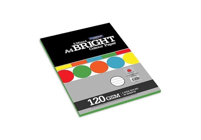 Campap Bright Colour Paper Card A4 - SCOOBOO - Loose Sheets