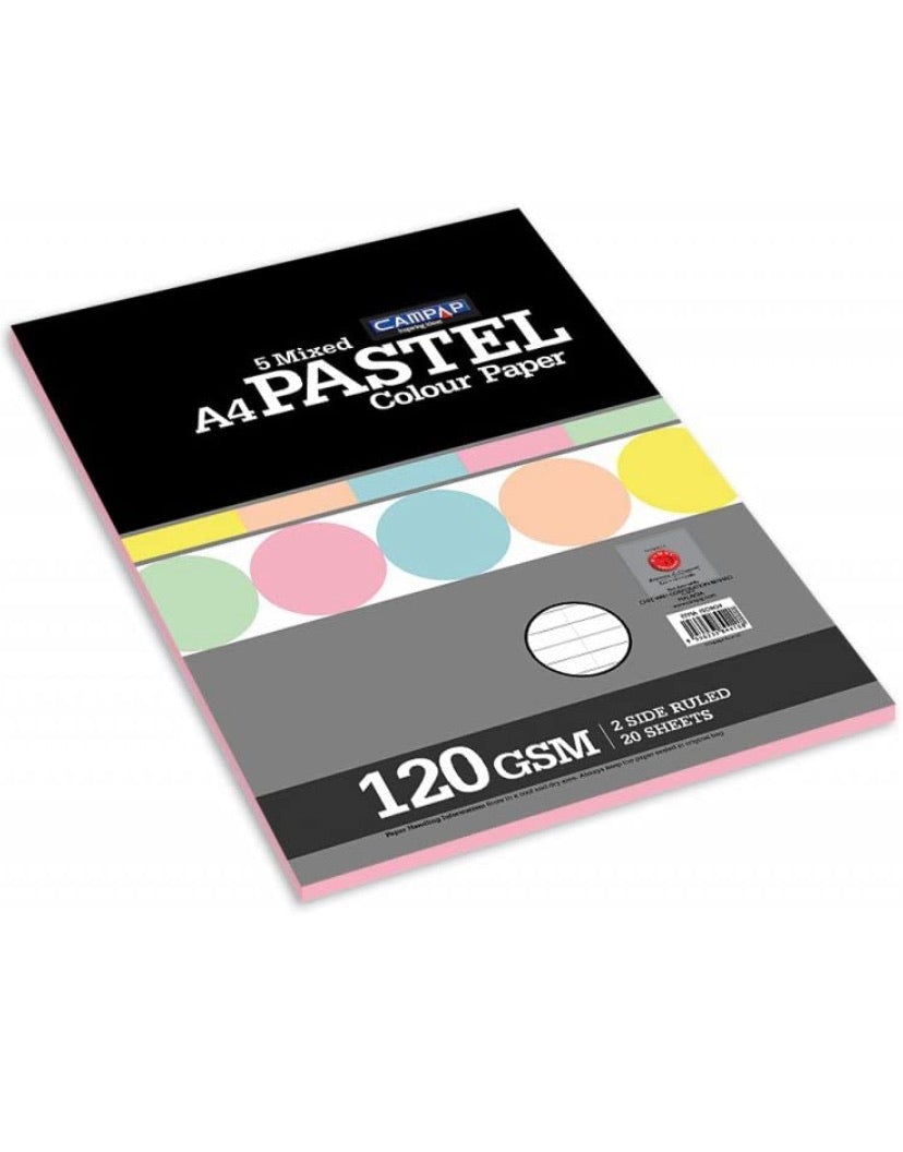 Campap Pastel Colour Paper A4 - SCOOBOO - Loose Sheets