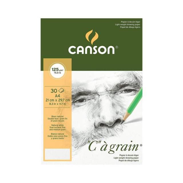 Canson C a Grain 125gsm Lightweight drawing paper, fine grain texture 10 sheets - SCOOBOO - 8054 -