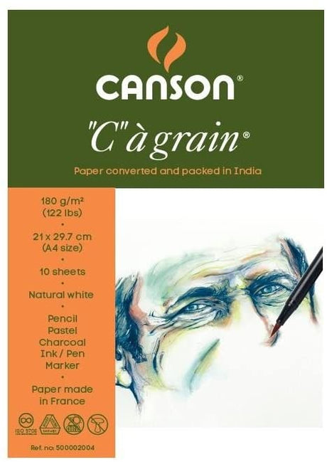 Canson C a Grain 180gsm Heavyweight Drawing Paper, fine Grain Texture - SCOOBOO - Loose Sheets