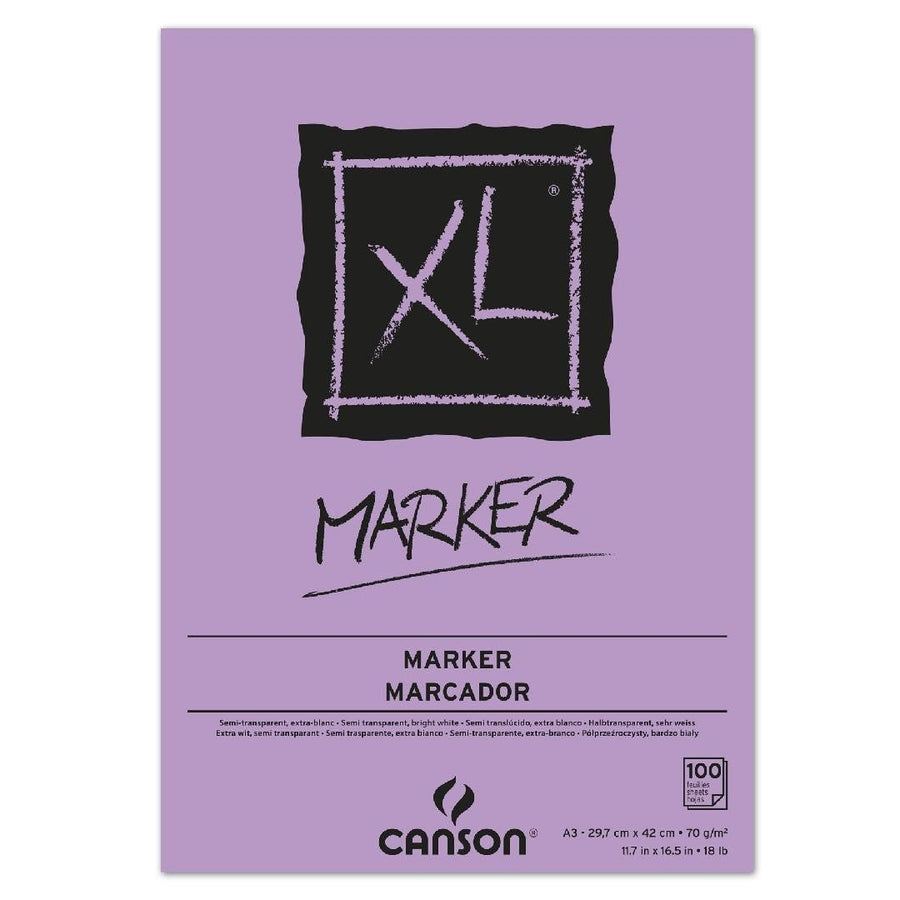 Canson XL Marker 70 GSM A3 Pad of 100 Extra Smooth Sheets - SCOOBOO - 200297237 - Sketch & Drawing