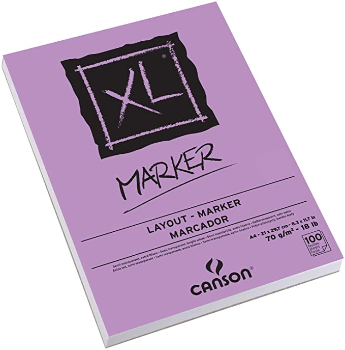 Canson XL Marker 70 GSM A4 Pad of 100 Extra Smooth Sheets - SCOOBOO - 200297236 -