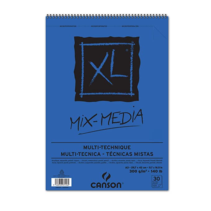 Canson XL Mix Media 300 GSM A3 Album of 30 Multi-Technique - SCOOBOO - 3007509 - Watercolour Pads & Sheets
