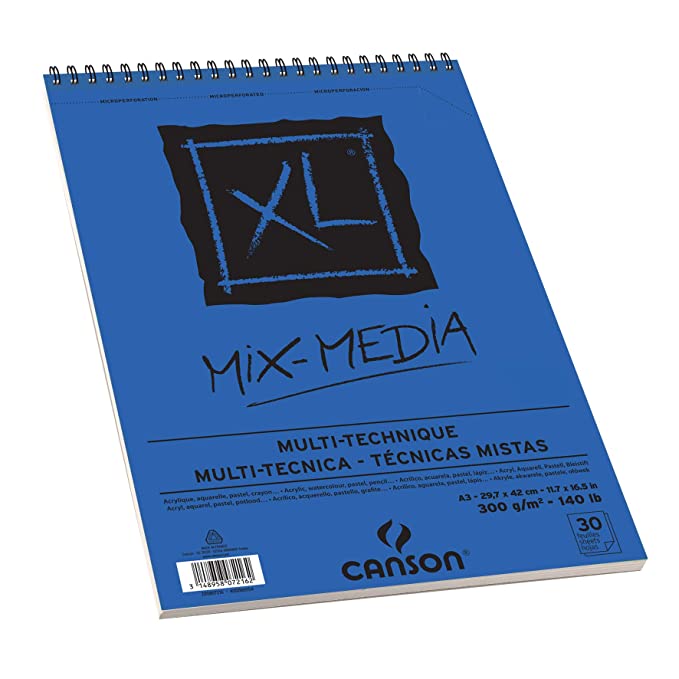 Canson XL Mix Media 300 GSM A3 Album of 30 Multi-Technique - SCOOBOO - 3007509 - Watercolour Pads & Sheets