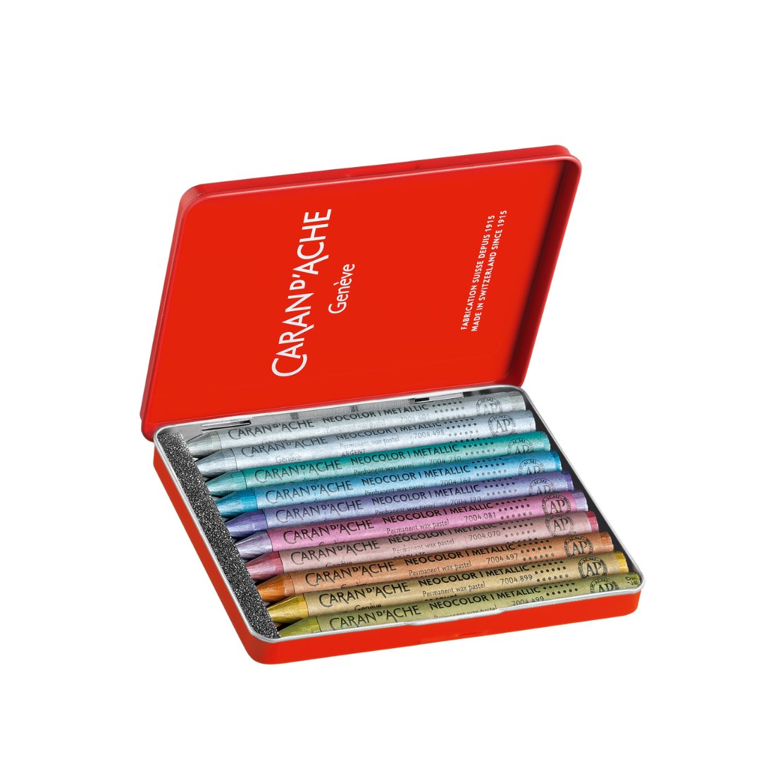 Caran d'ache Artist Neocolor I Metallic Pastel-Set Of 10 - SCOOBOO - 7004.310 - Pastel Colors