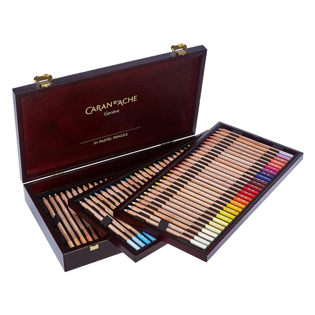 Caran d'ache Artist Pastel Pencil Woodbox 84 pcs - SCOOBOO - 788.484 - Coloured Pencils