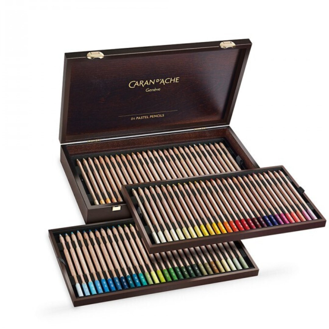 Caran d'ache Artist Pastel Pencil Woodbox 84 pcs - SCOOBOO - 788.484 - Coloured Pencils