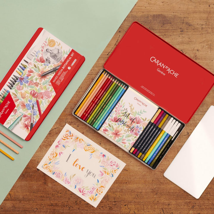 Caran d'Ache Botanical Colouring and Lettering Set by Julie Thomas - SCOOBOO - 3000.123 - Gift hamper