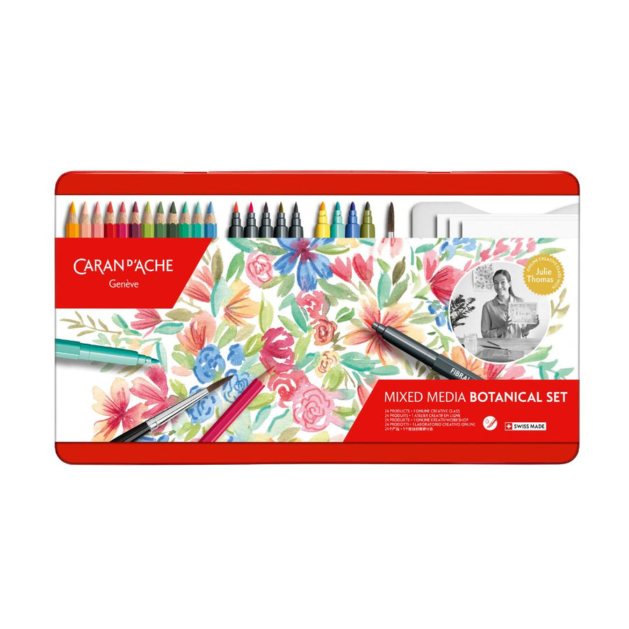 Caran d'Ache Botanical Colouring and Lettering Set by Julie Thomas - SCOOBOO - 3000.123 - Gift hamper