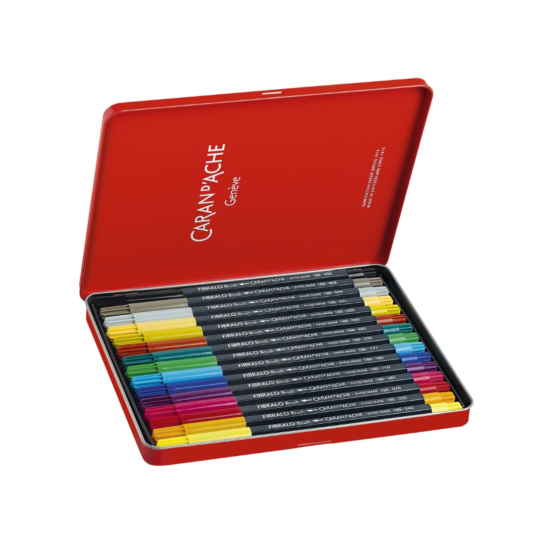 Caran d'ache Fibralo Water soluble Brush Pens Sets - SCOOBOO - 186.315 - Water Colors