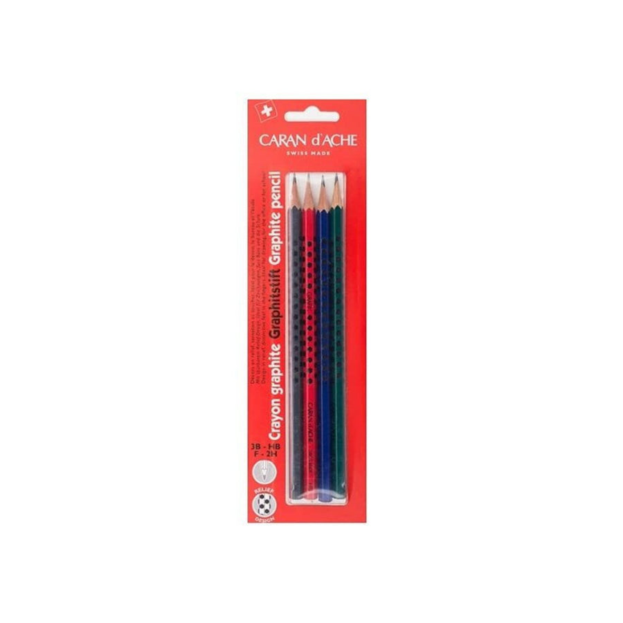 Caran d'ache Grafik Edelweiss Pencil 3B/Hb/F/2H- Pack of 4 - SCOOBOO - 343.375 - Pencils