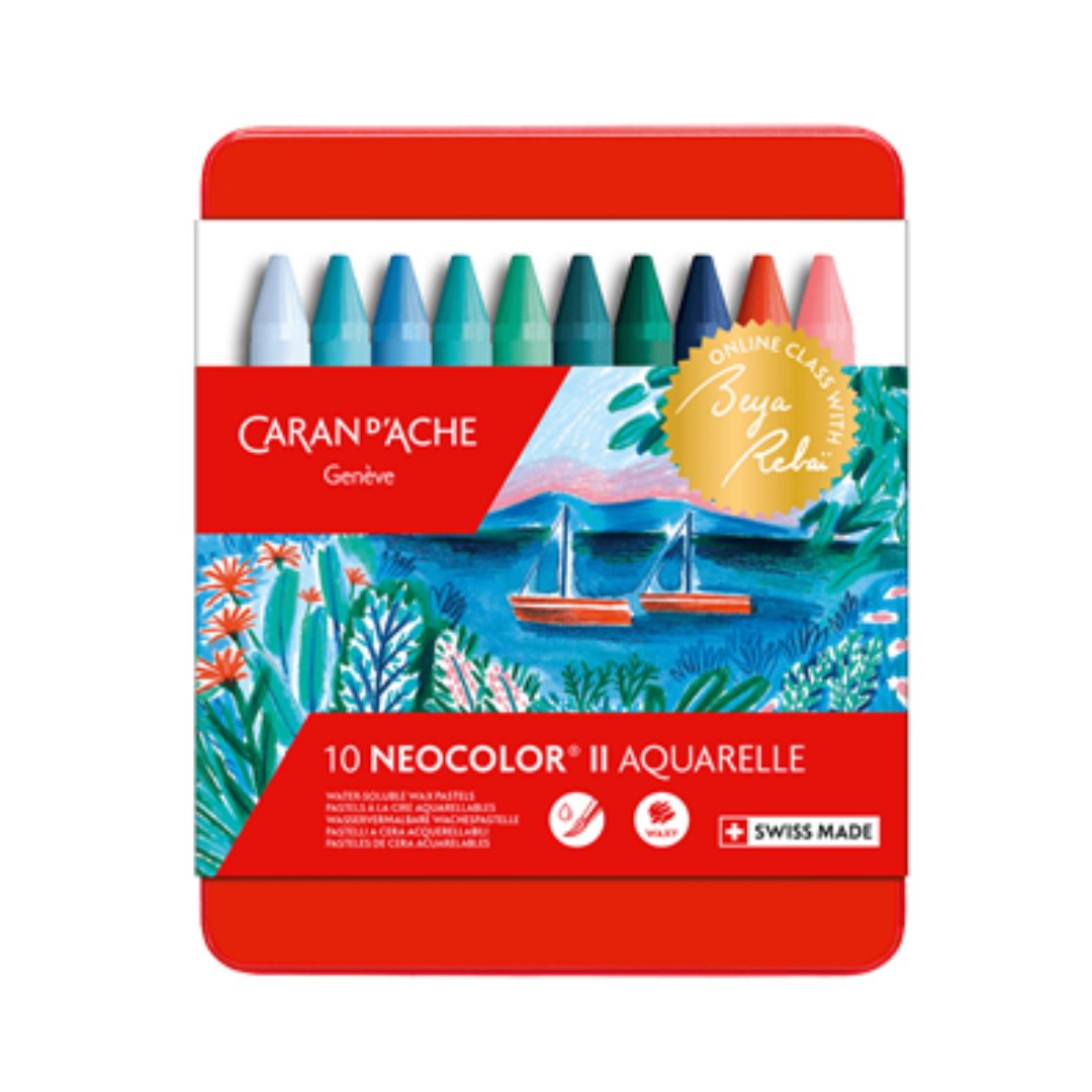 Caran d'ache Neocolor Aquarelle 10 Sh by Beya Rebaï - SCOOBOO - 7500.510 - Wax Crayons