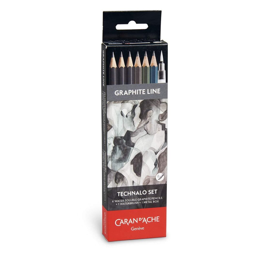 Caran d'ache Water Soluble Technalo Graphite Pencil 7pc - SCOOBOO - 779.307 - Water Soluble Graphite Pencil