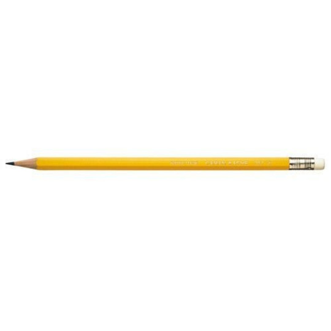 Caran d'ache Yellow Graphite Pencil With Eraser Cap(Pack of 12) - SCOOBOO - 351.272 - Pencils