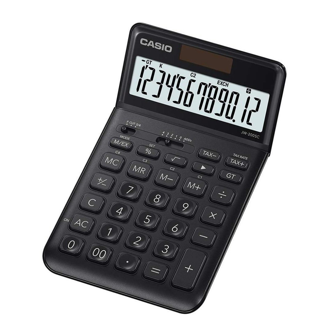 Casio Premium & Stylish Calculator (Black) - SCOOBOO - JW-200SC-BK - Digital Calculators