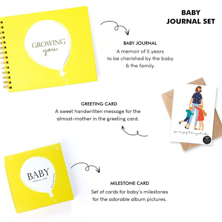 Chaarpai Baby Journal With Milestone Card - SCOOBOO - BAB000000 - journals