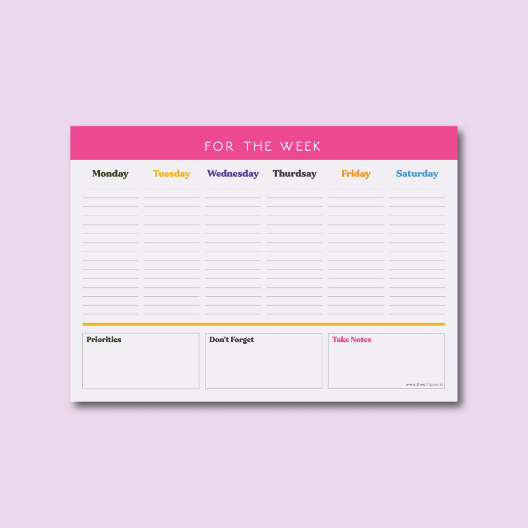 Classic Pink A4 Weekly Planner