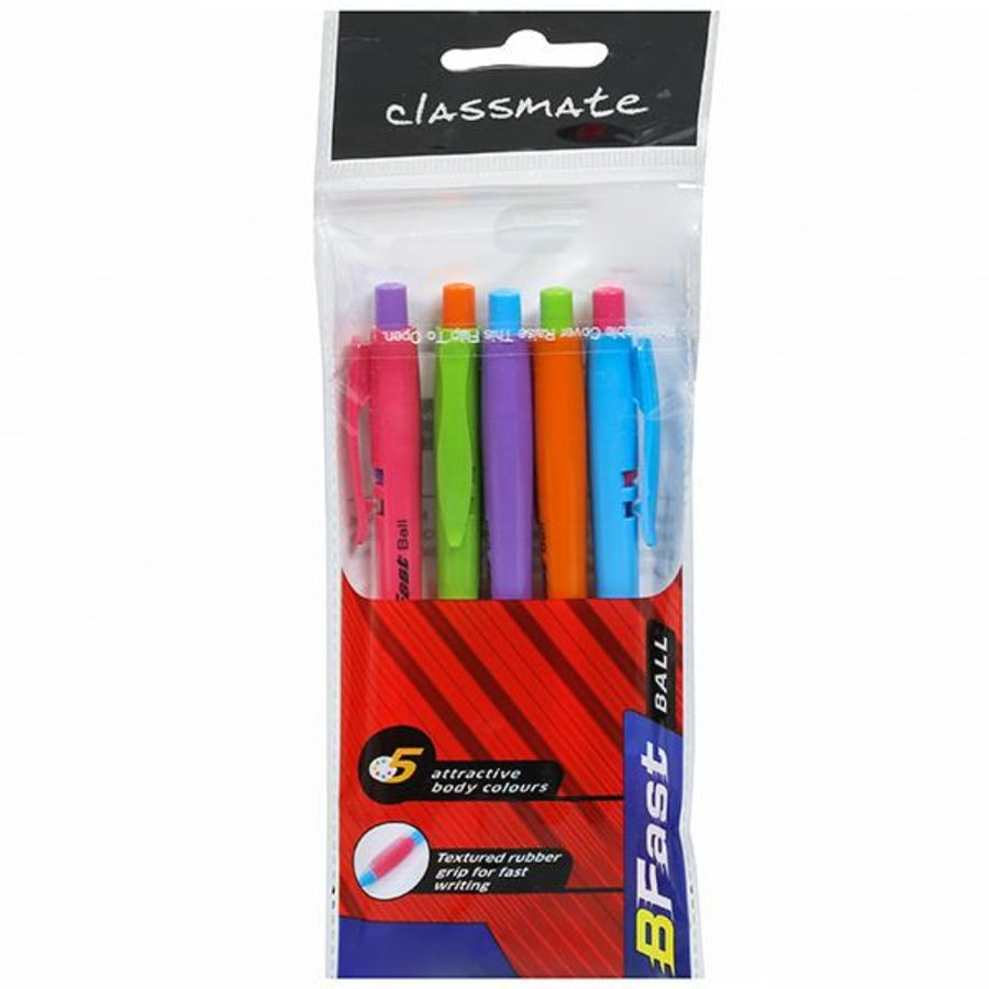 Classmate B Fast Retractable Blue Ball Pens Pack Of 5 - SCOOBOO - 04030230 -