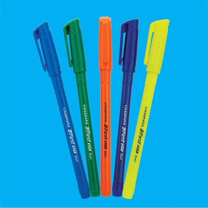 Classmate BFirst Star Blue Ink Ball Pen-Pack of 5 - SCOOBOO - 04030229 - Ball Pen