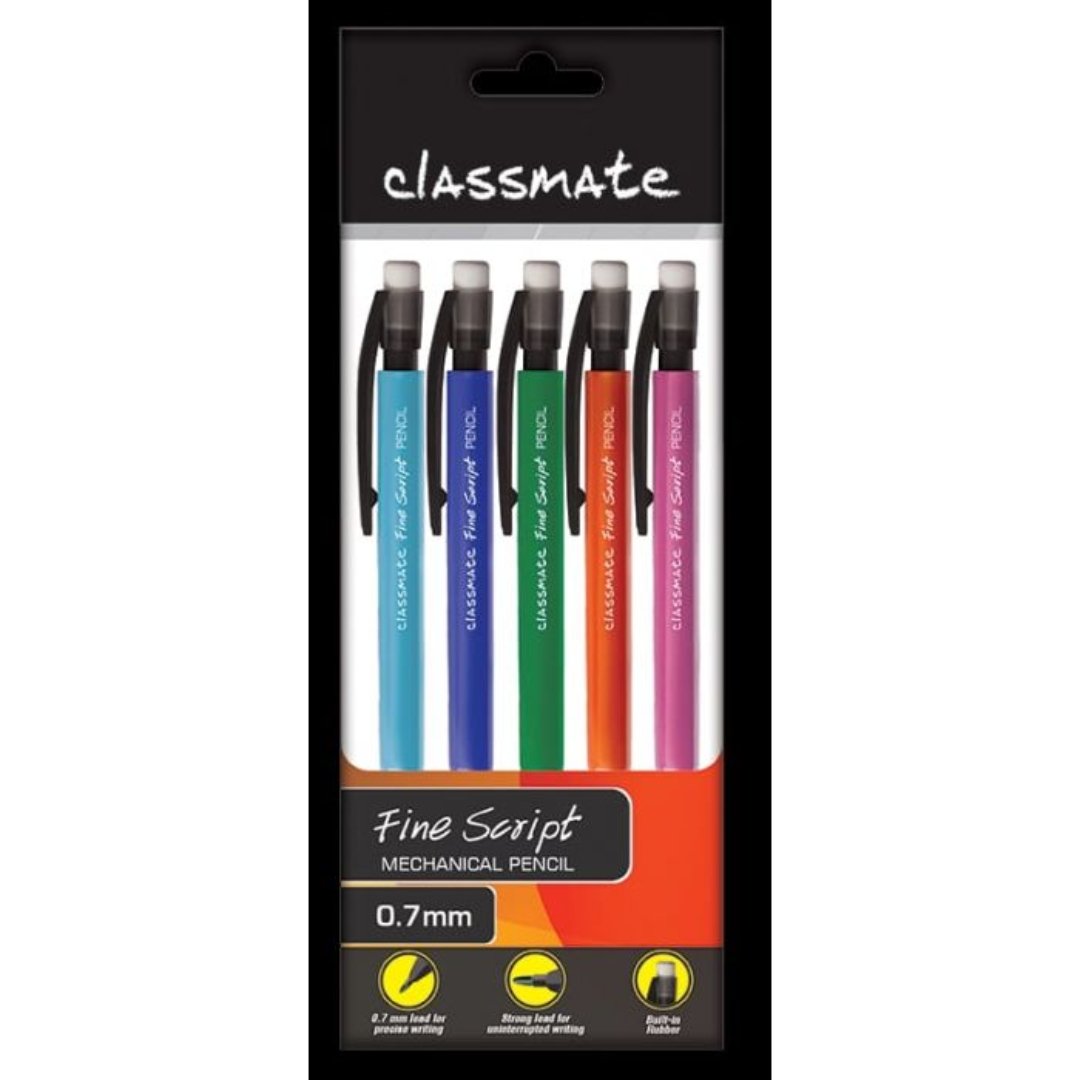 Classmate Fine Script Mechanical Pencil 0.7mm (Pack of 5) - SCOOBOO - 04020006 -