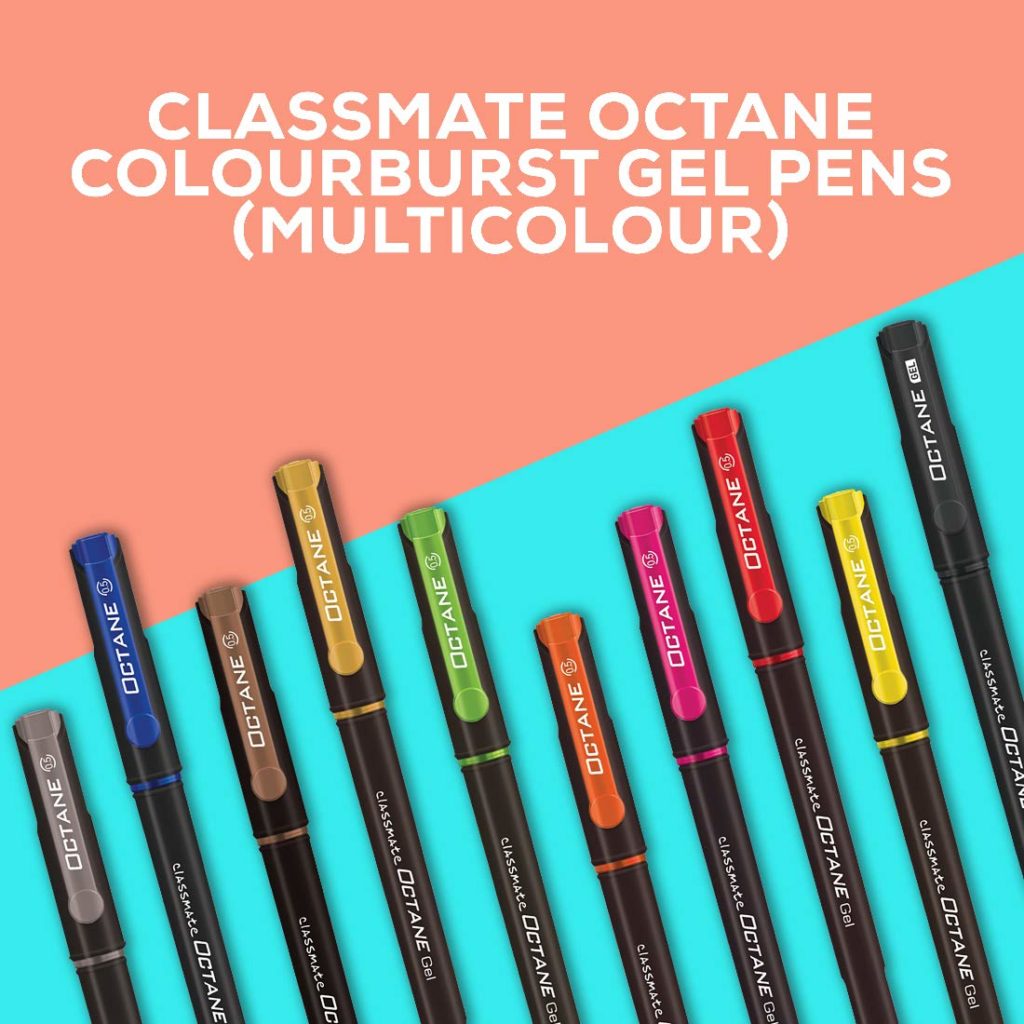 Classmate Octane Colour Burst 0.1mm (Pack Of 10) - SCOOBOO - 04030210 - Gel Pens