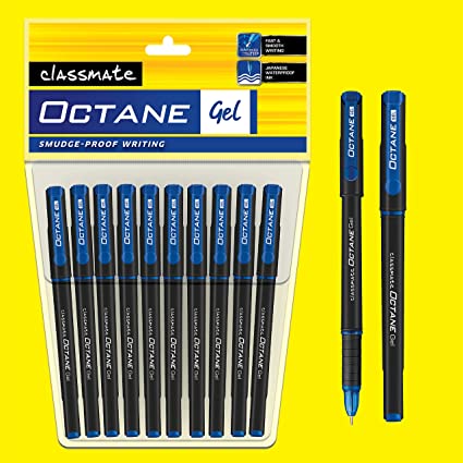Classmate Octane Smudge-Proof Writing Gel Pens (Pack Of 10) - SCOOBOO - 04030168 -