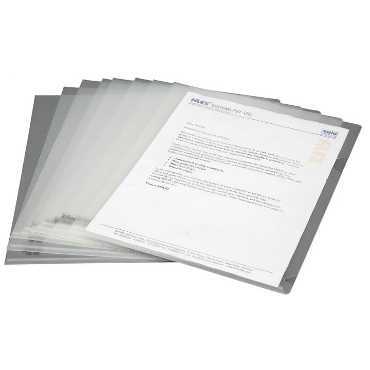 Solo Clear Folder A4 Size Pack Of 10 - SCOOBOO - CH101 - Folders & Fillings