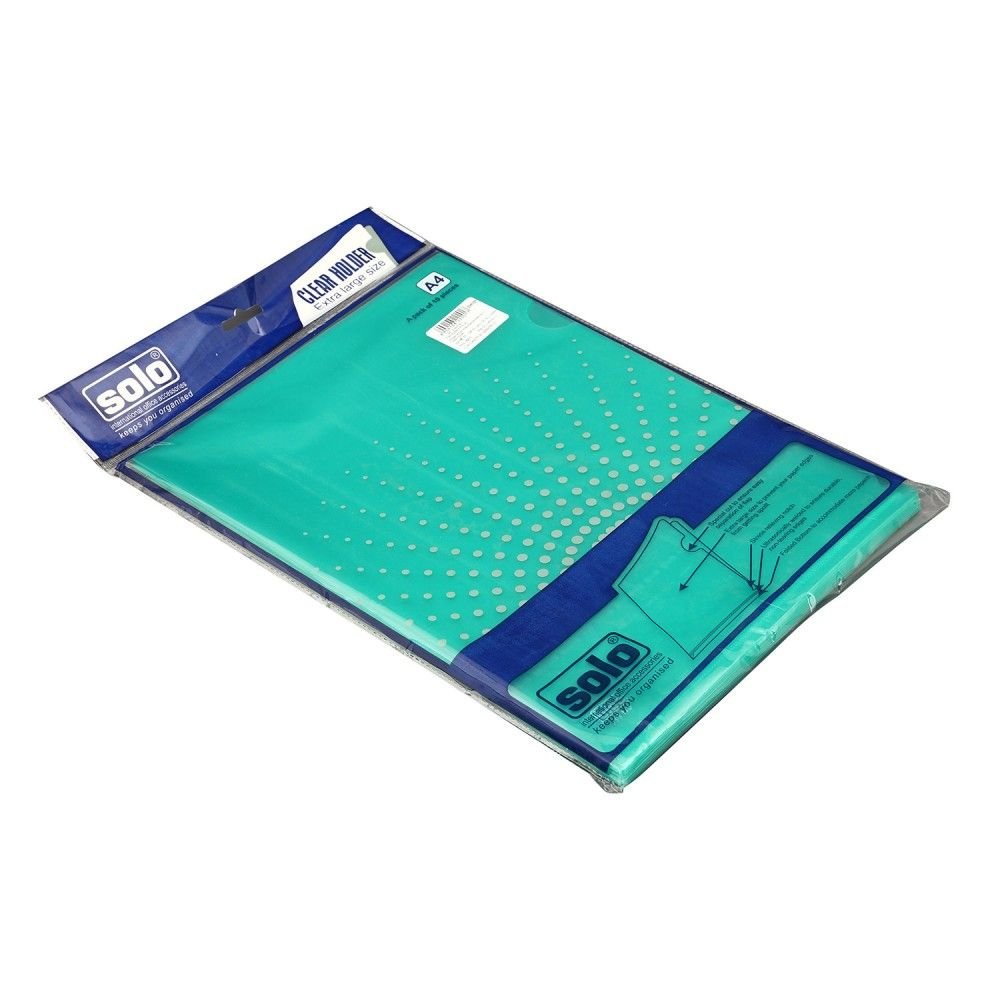 Solo Clear Folder A4 Size Pack Of 10 - SCOOBOO - CH101 - Folders & Fillings