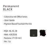 Colorverse Office Series Permanent Black Fountain Pen Waterproof Ink 30ml - SCOOBOO - COLO 89-TGM - Ink