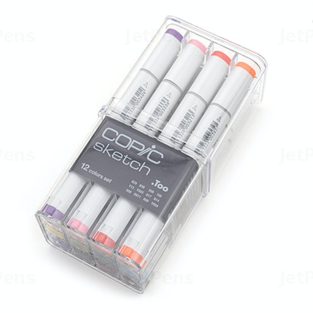 Copic Sketch 12 Colors set - SCOOBOO - COPIC 12B - Fineliner