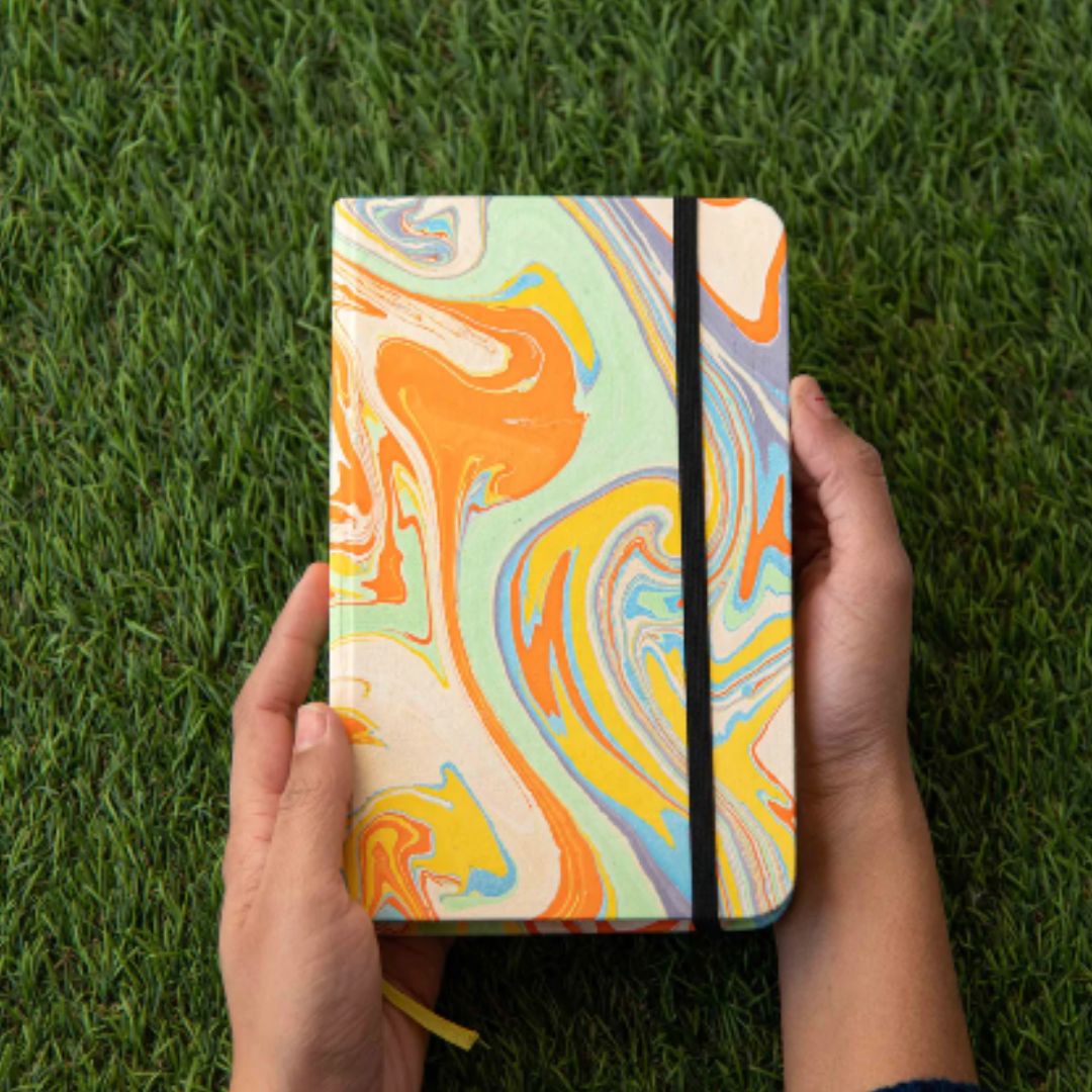 Craft Junky Marbled Cover Hardbound Unruled Diary Journal - SCOOBOO - journals