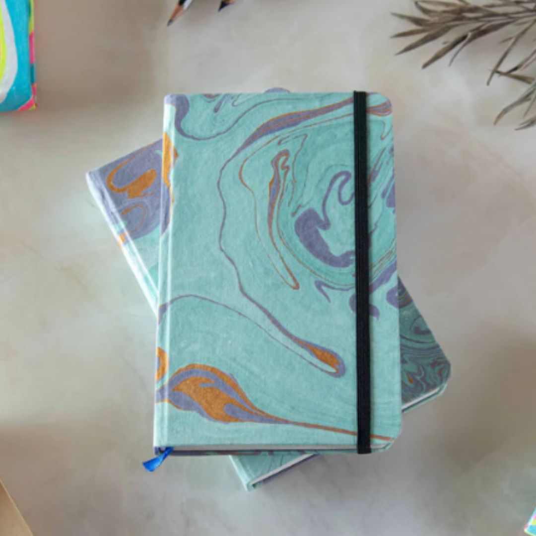 Craft Junky Marbled Cover Hardbound Unruled Diary Journal - SCOOBOO - journals