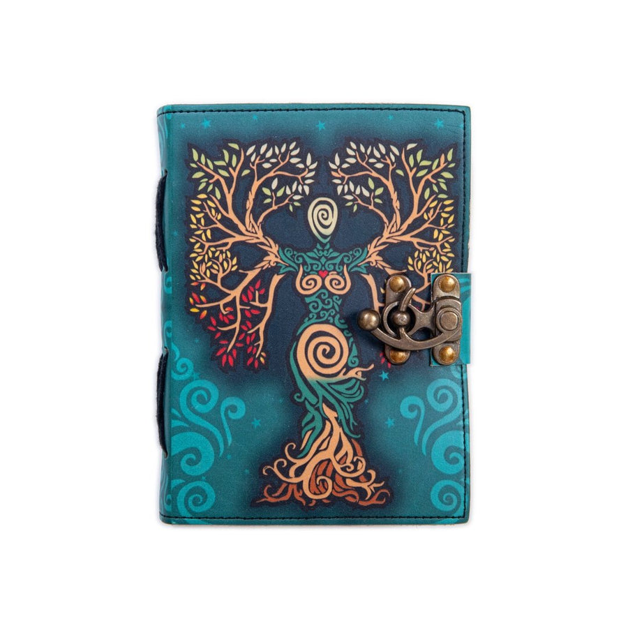 Craft Junky Vintage Leather-Bound Diary Journal with Mother of Earth Print - SCOOBOO - journals