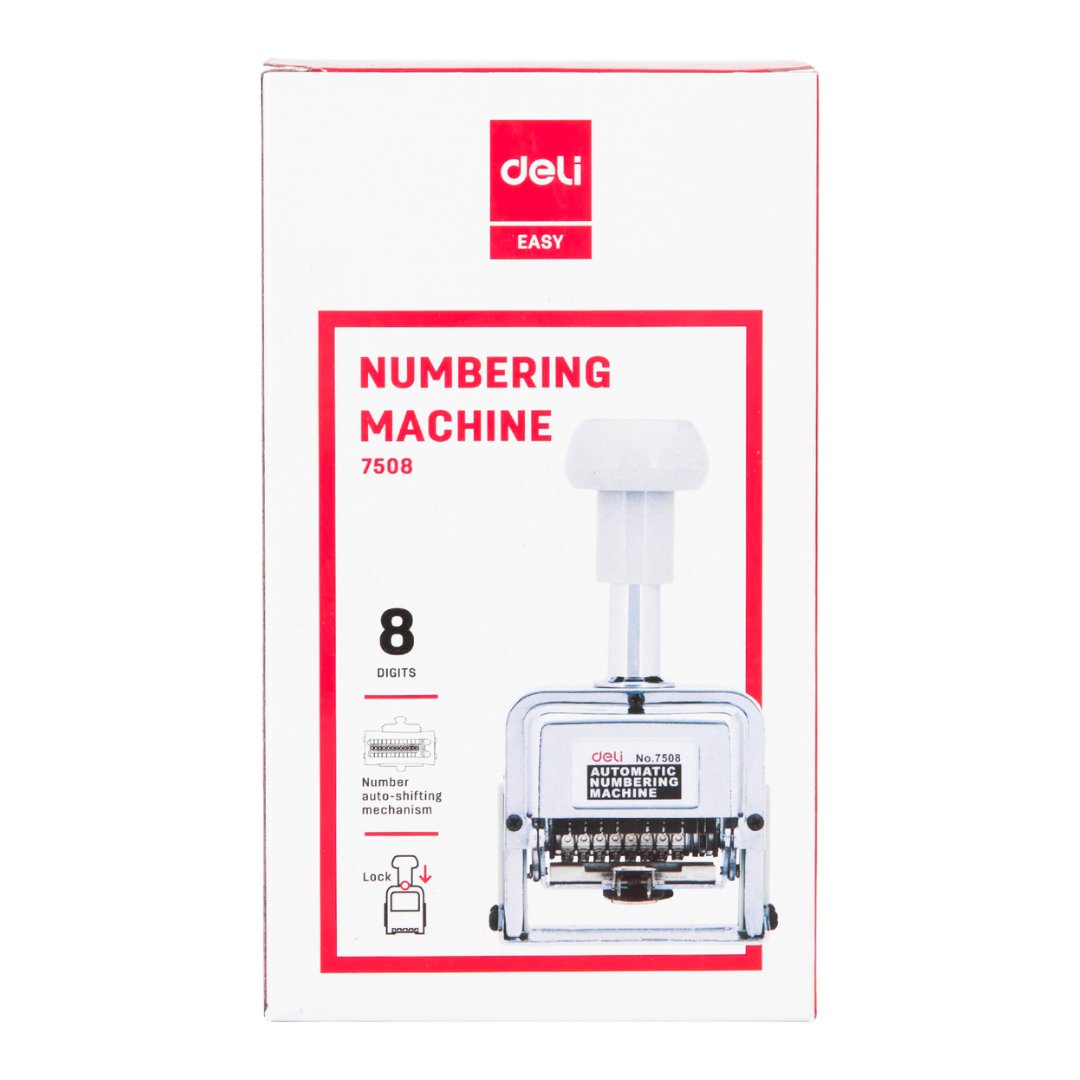 Deli 8 digits Numbering Machine - SCOOBOO - 7508 - Punches